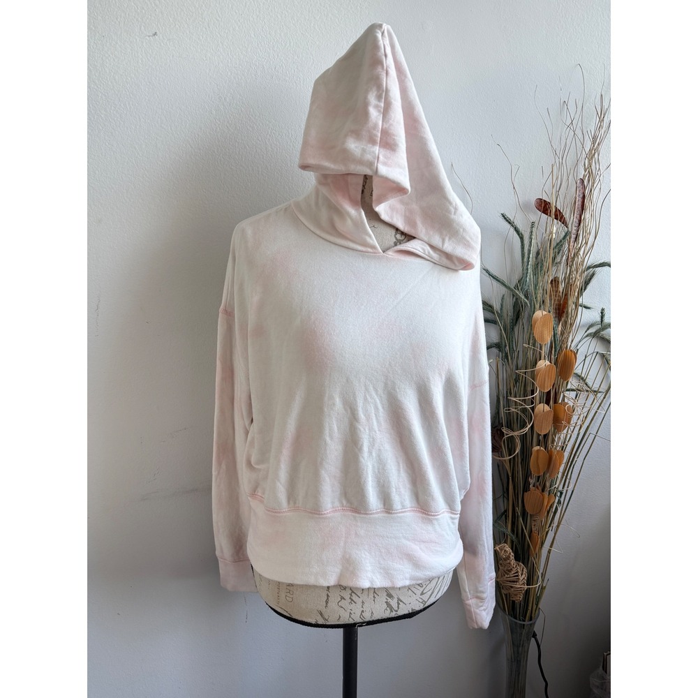OFFLINE by Aerie Womens Pink Tie Dye Cropped Hoodie Sweatshirt Modal Blend Small